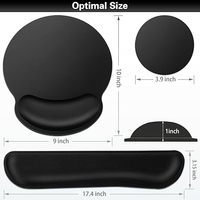 Ensemble de trois pièces personnalisé pour clavier et souris ergonomiques en gel, repose-poignets en silicone, base en caoutchouc anti-rayures, support à mémoire de forme