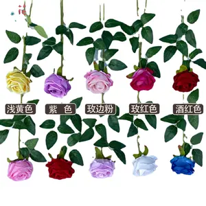 LFH single branch Angle Rosette round New rosette pearl Rose Home decoration Wedding Silk flower