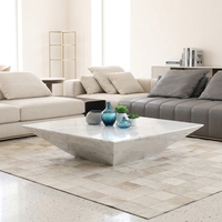 Tianshan — Table basse carrée moderne en marbre blanc, simple et à la mode, vente directe d'usine