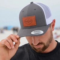 Casquette de camionneur unisexe à séchage rapide et légère pour l'extérieur, personnalisable avec logo, casquette de baseball sportive avec patch en cuir