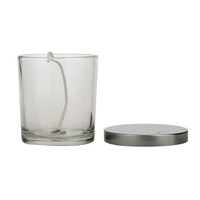 Cadeau parfumé clair de pot de verre de bougie de pot de bougie avec le couvercle en verre