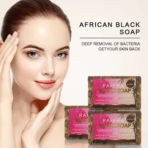 Eigenmarke bio-Gesichts-Körper-Aufhellungs-Akne-Anfälligkeits-Dunkelflecken-Entferner schwarze Seife afrikanische handgemachte afrikanische schwarze Seife