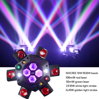 6 Bee-Eyes Faisceau Tête Mobile Lumière DJ Piste De Danse Rouge Vert Laser DJ Lumières Avec Strobe Pour Disco Stage Club Éclairage