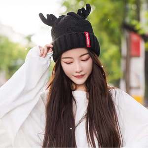Chapeau <span class=keywords><strong>de</strong></span> Noël en tricot à motif <span class=keywords><strong>de</strong></span> bois <span class=keywords><strong>de</strong></span> cerf, vente en gros, haute qualité, personnalisable, chapeau <span class=keywords><strong>de</strong></span> Noël en tricot épais, chapeau <span class=keywords><strong>de</strong></span> Père Noël - Product Image 3