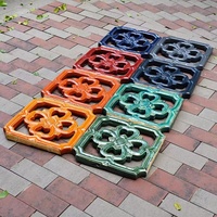 Tuiles de chemin en brise-vent émaillées, blocs décoratifs creux pour jardin