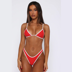 Bikini de Dos Piezas con Bloques de Color para Mujer, Estilo Micro Extremo, Traje de Baño Sexy Triangular, Fabricante de Trajes de Baño, 2025 - Product Image 1