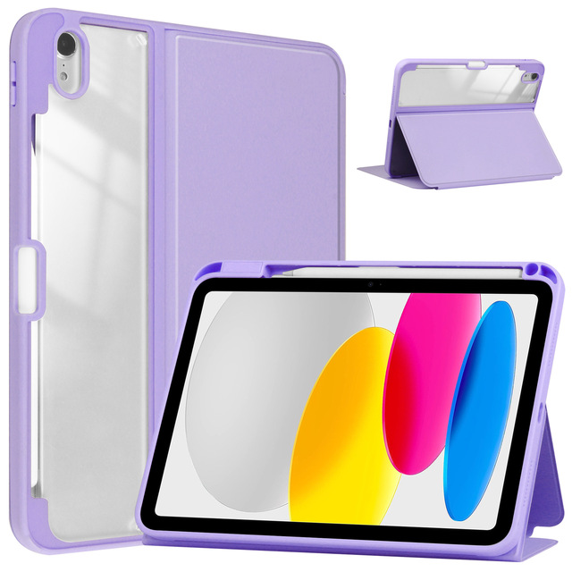 For iPad Air 4th 5th Stand Case With Pencil Holder Cover for iPad Air4 Air5 10.9 Inch Transparent Case Acrylic Back Shell