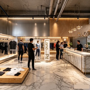 Présentoir de Magasin de Sport Personnalisable LUX – Design Intérieur pour Magasin de Vêtements de Sport – Présentoir en Bois Nakajima pour Articles de Sport - Product Image 5