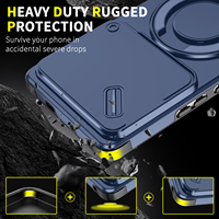 Coques de téléphone portable avec fenêtre coulissante, support métallique circulaire et protection magnétique de l'appareil photo pour Infinix Hot 60 Pro Plus 60i 4G