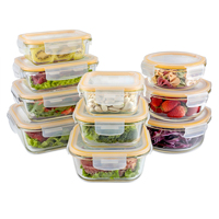 Groothandel Borosilicaat Glazen Voedselbewaarbakjes Ronde Lunchbox Set met Klepdeksel |   Luchtdicht, lekvrij, magnetronbestendig
