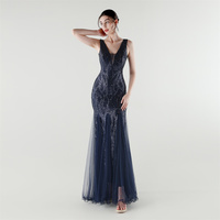 33303 #2025 nouveau col en v profond paillettes Tulle couture robe de soirée en queue de poisson occasion formelle robe de soirée de banquet