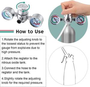 Régulateur de pression en aluminium pour cartouches de crème, vanne de réduction écologique - Product Image 4