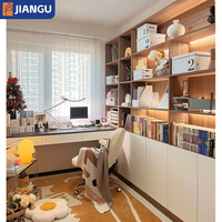 Meubles de bureau modernes pour la maison, ensemble de bureau d'ordinateur mural personnalisé avec armoire pour le travail et l'apprentissage
