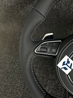 Volant en cuir RS pour Audi A3 8Y 8P 8V B8 B9 TTS A4 B8 B8.5 A5 A6 C6 C7 C8 4F A7 A8 Q3 Q5 S3 8V S4 S5 Rs3 Rs4 Rs5 Rs7 Tt