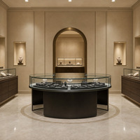 Vitrine de présentation de bijoux en diamant moderne sur mesure pour boutique de bijouterie, magasin de détail