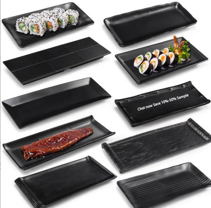 M.v. Trading Barchetta In Melamina Per Sushi – Design Melanzana, Set Da 4 Pezzi, 26x12 Cm, Adatta A Microonde E Lavastoviglie