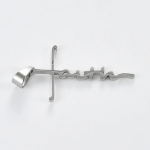 1 pièce Collier unisexe en acier inoxydable avec pendentif croix et lettres 'Faith', style chrétien Jésus, bijou de mode pour le quotidien - Product Image 3
