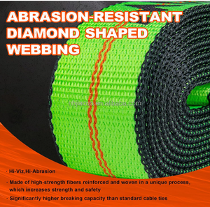 Kit de sangles d'arrimage à cliquet robustes à 8 points, 2 pouces, résistance à la rupture de 13 200 lb pour les roues de voiture et le remorquage de véhicules à plateau - Product Image 4