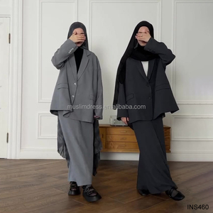 Su misura di alta qualità moda ufficiale da donna classica <span class=keywords><strong>con</strong></span> scollo a V a manica lunga <span class=keywords><strong>Blazer</strong></span> nero aderente <span class=keywords><strong>con</strong></span> <span class=keywords><strong>gonna</strong></span> lunga - Product Image 3