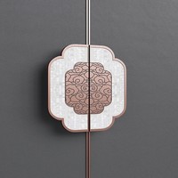 Manija de Puerta con Incrustaciones de Nácar Personalizadas, Herraje de Latón Geométrico de Lujo para Entrada Principal de Madera en Resorts de Alta Gama