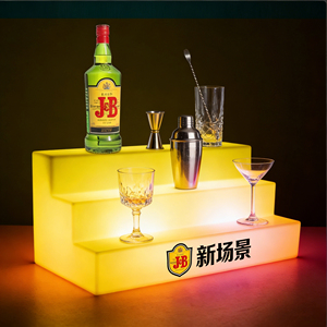 24-inch 3-traps LED verlichte PE moderne commerciële bar wijnkelder hotel drankenfles display schap eetkamer buiten IP65 - Product Image 1