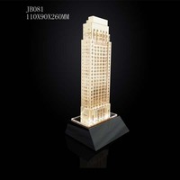 Modèle de bâtiment en cristal de conception islamique pour cadeaux religieux islamiques