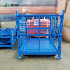 Kho Thiết bị dây Sắt Lồng lưới có thể gập lại và đóng mở xếp chồng container gấp dây lưới Pallet lồng - Product Image 3