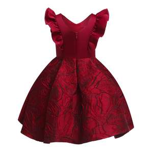 Vestidos de Niña Estilo Europeo 2022, 8 Años, Manga Especial, Vestido de Princesa para Año Nuevo, Vestido Infantil de Jacquard de Color Sólido - Product Image 2