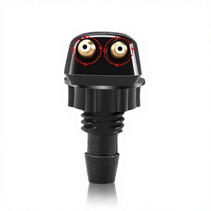 Buse d'essuie-glace universelle pour voiture, angle réglable mécaniquement, pulvérisateur de lave-glace noir avec embouts dorés - Product Image 3