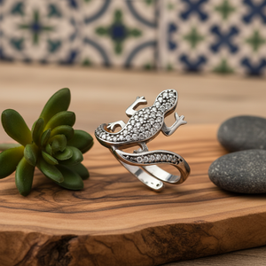 Lizard Shape <b>Adjustable</b> Design <b>Ring</b> Turkish Handmade Wholesale 925 <b>Sterling</b> <b>Silver</b> Jewelry Elegant Fine Jewellery - Product Image 3