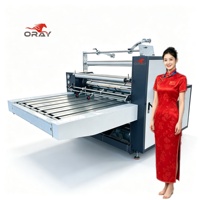 Machine à plastifier semi-automatique Oray à moteur, haute vitesse 35m/min, adhésif thermofusible, sans bulles/plis, pour l'alimentation