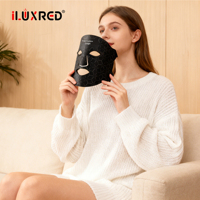 Masque facial LED rechargeable ILUXRED 630nm 850nm, thérapie par lumière rouge, infrarouge proche, silicone, pour usage personnel à domicile