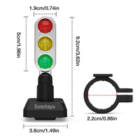 Luz LED para Bicicleta, Luz de Señalización Roja y Verde para Motocicleta, Scooter Eléctrico, Carga USB, Mini Semáforo, Accesorios de Seguridad para Ciclismo