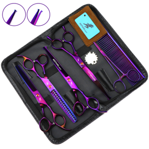 7.0 Inch 5 Màu Thú Y Hình Động Vật Đầu Bé Kéo <span class=keywords><strong>Pet</strong></span> Grooming Kéo <span class=keywords><strong>Pet</strong></span> Xương Cá Răng 4 Kéo Bộ - Product Image 1