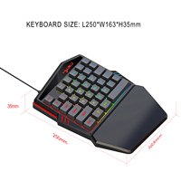 Ancreu-Mini-clavier numérique de jeu à 35 touches, rétroéclairé rvb V100, utilisable avec une main