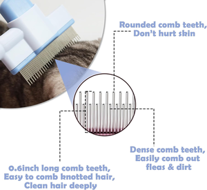 Spazzola Pettine a Doppia Azione per Gatti e Cani a Pelo Lungo, Autopulente, per la Rimozione dei Peli, Strumento per la Pulizia del Pelo - Product Image 4