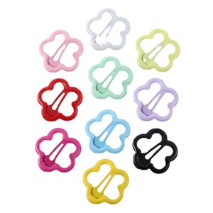 Jolie pince à cheveux en forme de fleur à cinq pétales colorée pour enfants, pince BB en résine plastique pour bébé, accessoire de coiffure à usage quotidien - Product Image 5