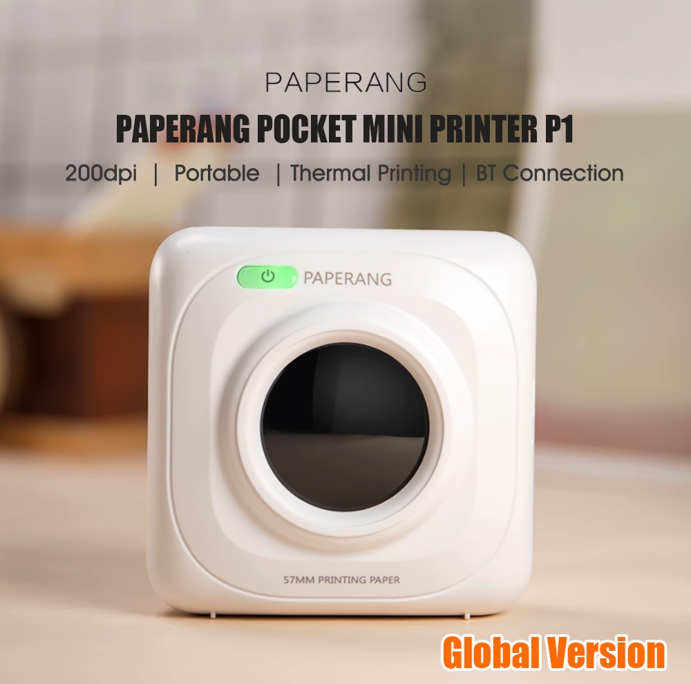 PAPERANG P1 Pink/Green Pocket Mini Photo Printer 203dpi BT4.0 Phone Connection Wireless Portable Thermal Printer Clearly