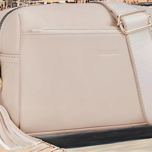 Bolso bandolera pequeño a la moda para mujer, Correa ancha, de PU Material, con cremallera, para teléfono móvil, bolso de hombro, BILLETERA, ranuras para tarjetas de crédito - Product Image 2