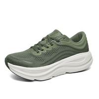 Chaussures de course pour hommes à semelle épaisse et rembourrée, lacées, en mesh, confortables, amortissantes, antidérapantes, pour la course sur sentier