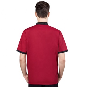 Sunyue-Veste de <span class=keywords><strong>chef</strong></span> unisexe en coton, blanc et noir, manteau de <span class=keywords><strong>chef</strong></span> de cuisine, court, mélange de coton, manteau de travail pour restaurant et bar - Product Image 5