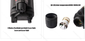 Đèn Công Suất Mạnh Dây Đuôi Điều Chỉnh 3 Bánh Đa Chức Năng Đèn Pin Chiến Thuật Đèn LED Săn Bắn <span class=keywords><strong>Laser</strong></span> Màu Đỏ & Xanh Lục Tầm Xa - Product Image 6