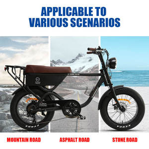 Bicicleta Eléctrica con Llantas Gruesas de 20 Pulgadas, Estilo Motocicleta, Diseño de Llantas Gruesas que Ofrece Tracción y Estabilidad Superiores - Product Image 2