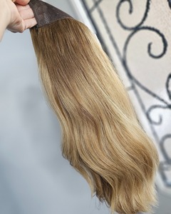 Nouvelle perruque chapeau de conception innovante, pré-coupée, à couches, en cheveux humains Remy traités de qualité supérieure, vierges européens, <span class=keywords><strong>blond</strong></span> clair brun, densité moyenne 150% - Product Image 3
