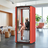 Cabine insonorisée pour bureau individuel, cabine téléphonique acoustique mobile avec roulettes, ventilateur léger pour espace de travail ouvert