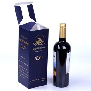 Cheap paper wine gift boxes packaging for liquor wine and champagne single wine package gift boxes with embossed brand