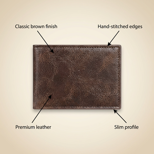 WRIZA Portefeuille pliable en cuir véritable marron vintage pour homme, portefeuille court pour usage quotidien, durable, Stylemen - Product Image 4