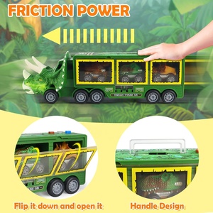 Ruota libera Dinosaur Transport Car Play Set Truck Pretend gioca Dinosaur Carrier Truck Vehicle with Laucher - Product Image 2