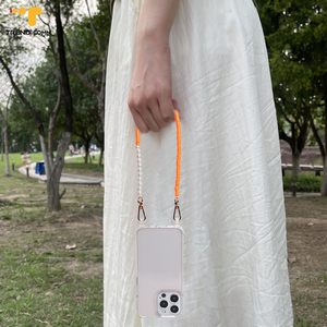 Nouvelle mode 2026 : Breloque de téléphone portable à perles en argile polymère grise, chaîne de poignet, cordon de téléphone, bijou - Product Image 6