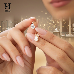 ต่างหูทรงหยดน้ำสุดหรู, ต่างหูเพชรทรงลูกแพร์, เครื่องประดับทอง 14K สไตล์มินิมอลสำหรับผู้หญิงและสวมใส่ในชีวิตประจำวัน - Product Image 1
